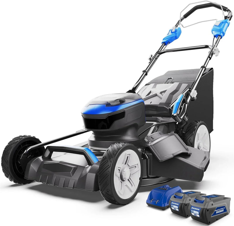 Lawn Mower 40V Brushless 18" Cordless, 5 Cutting Height Adjustments Electric Lawn Mower, Quickly Folding Within 5’s, 4.0AH Battery and Super Charger Included. B3000