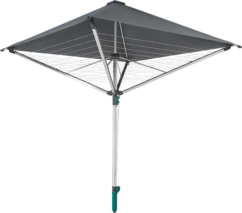 Rotary dryer Linno Protection 400 model, aluminum - rust-proof treatment, gray, 40-meter long, with an umbrella-shaped device, rotary dryer with a covered clothes rack, rotary clothes hanger L7597