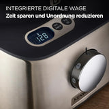 Multifunctional compact food processor, with built-in scale, equipped with 11 accessories, designed small yet powerful.