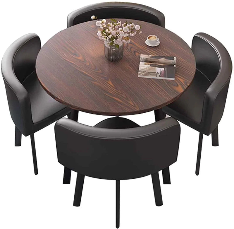 A 4-person conference table and chair set, office reception room club table and chair combination, suitable room / central area / farmhouse / home office, medieval style table and chair set Y4030