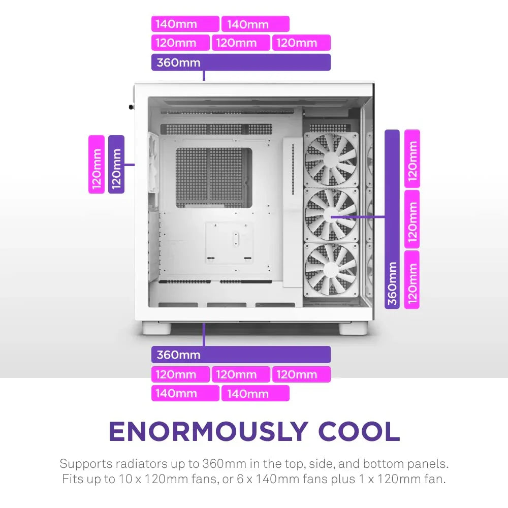 H9 Flow Dual-Chamber ATX Mid-Tower PC Gaming Case