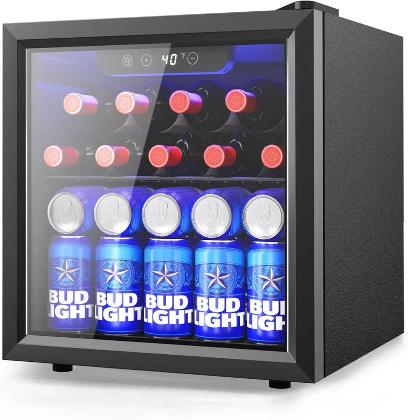 Beverage Refrigerator Cooler - 126 Can Mini Fridge with Glass Door for Soda Beer or Wine, Beverage Cooler for Home, Office, Bar with Adjustable Removable Shelves, Silver Z7278