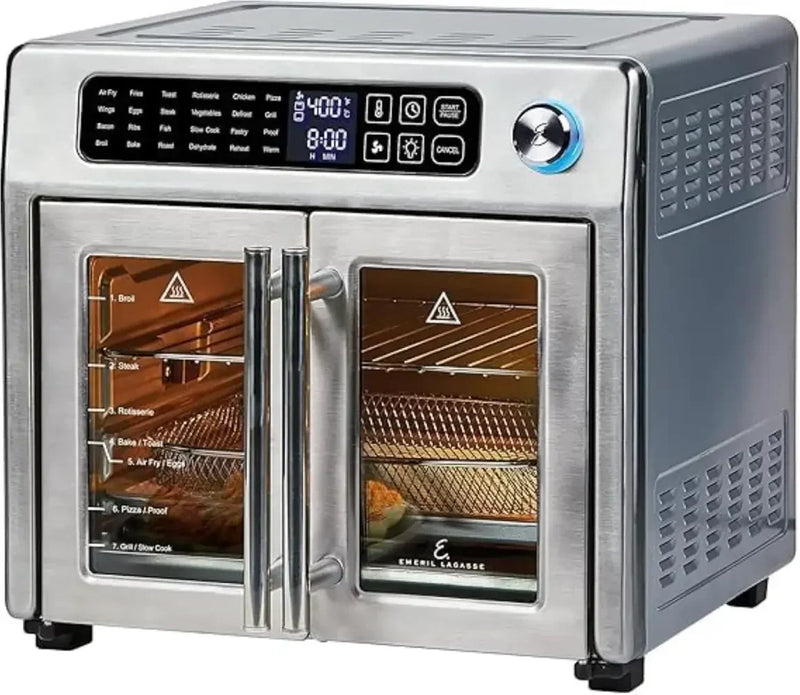 Emeril Lagasse 26 QT Extra Large Air Fryer, Convection Toaster Oven with French Doors, Stainless Steel S7986