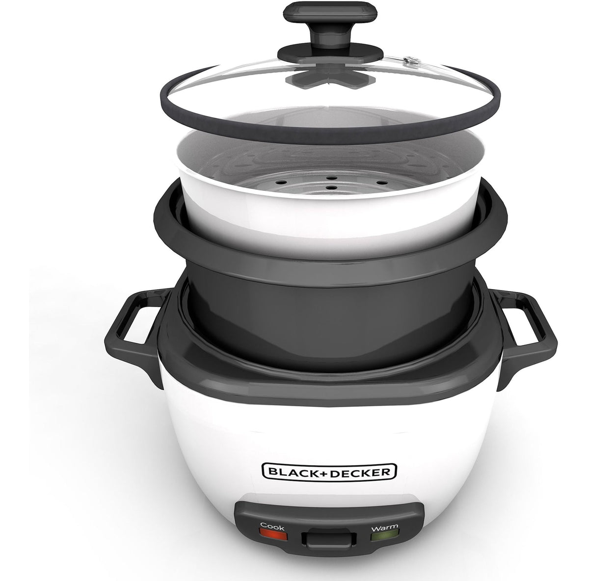 Rice Cooker & Non-Stick Steamer White, 16 Cups