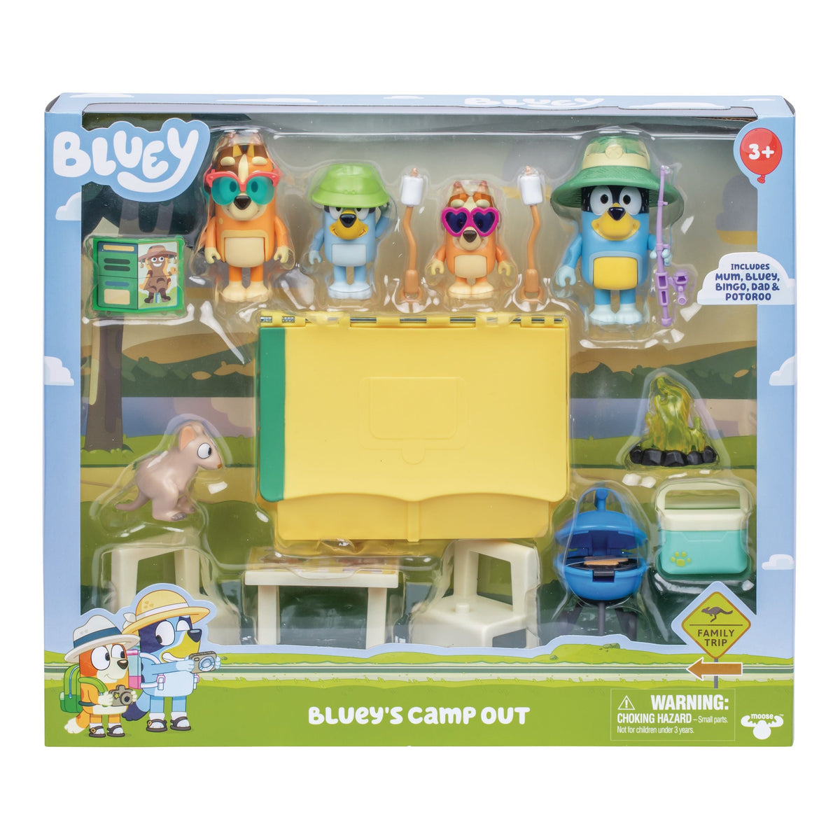 's Camp Out Playset with Figures and Accessories, 15-pc