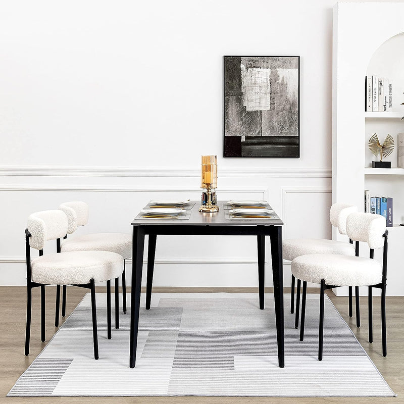 DYHOME White Dining Chairs Set of 4, Mid-Century Modern Dining Chairs, Kitchen Dining Room Chairs B3593