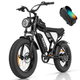 Electric Bike for Adults Ridstar, 1200W 30mph Moutain Bike,48V 15.6AH Battery E-Bike,20" Fat Tire Electric Motorcycle,Electric Bicycle 7 Speed Full Suspension