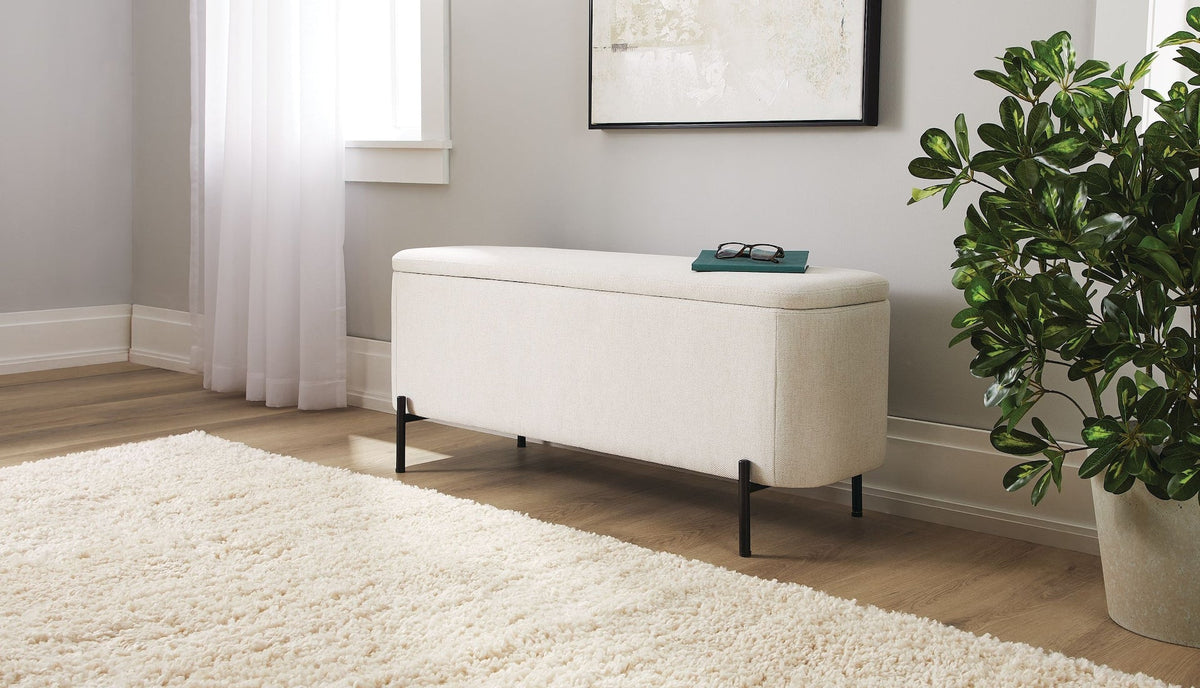 Canvas Picton Storage Bench, White