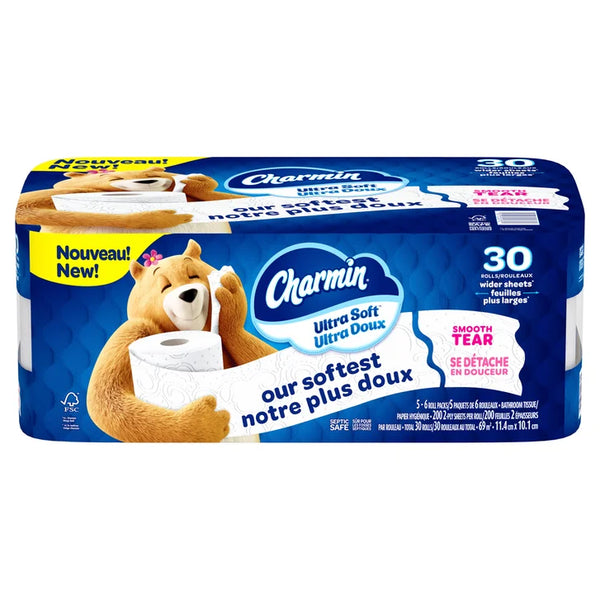 Charmin Ultra Soft Toilet Paper Jumbo Rolls, 30 x 200 Sheets V1132
