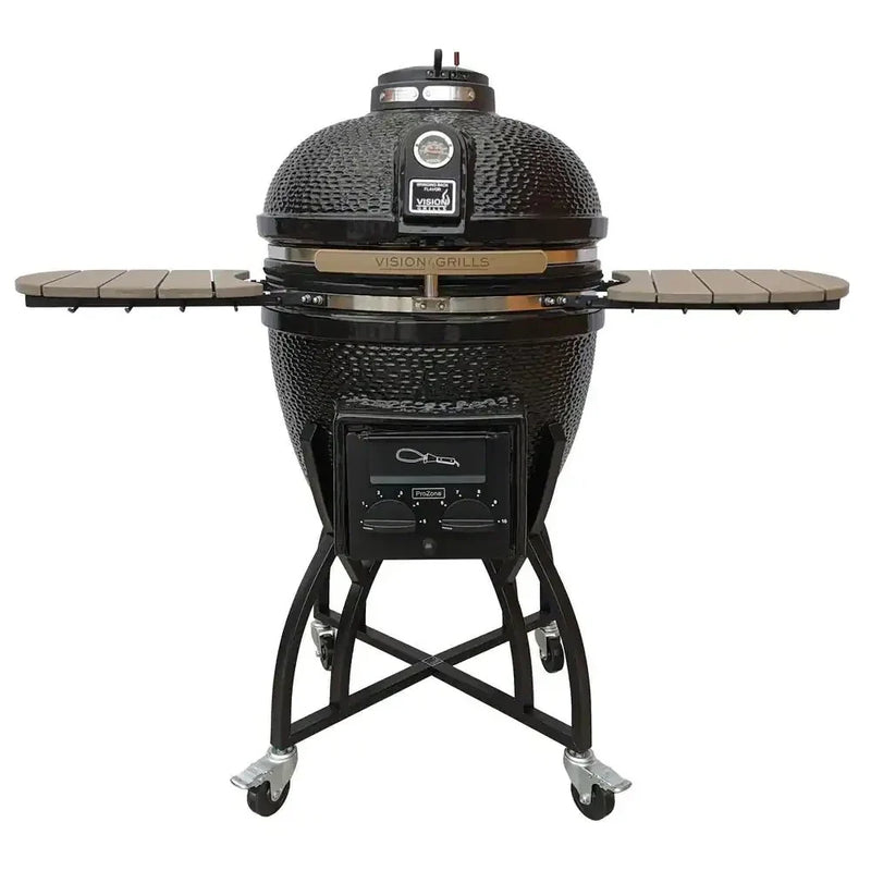 Grills 22 in. Kamado Pro Ceramic Charcoal Grill with Grill Cover Q2843