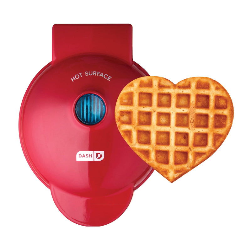 Heart Compact Mini, Non-Stick Waffle Maker, Red K1971