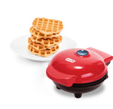Dash Heart Compact Mini, Non-Stick Waffle Maker, Red