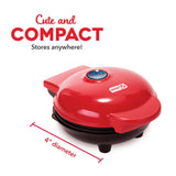 Dash Heart Compact Mini, Non-Stick Waffle Maker, Red