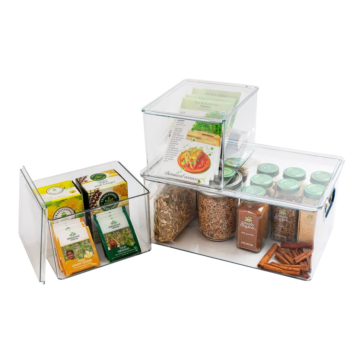 Dial Clear Storage Bin Set, 3-pc