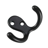 Double Wardrobe Hook, Matte Black, 4pk