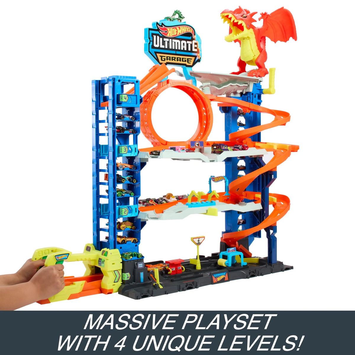 City Ultimate Garage Playset with 2 Die-Cast Cars, Storage for 50 Cars Child Age 4-8