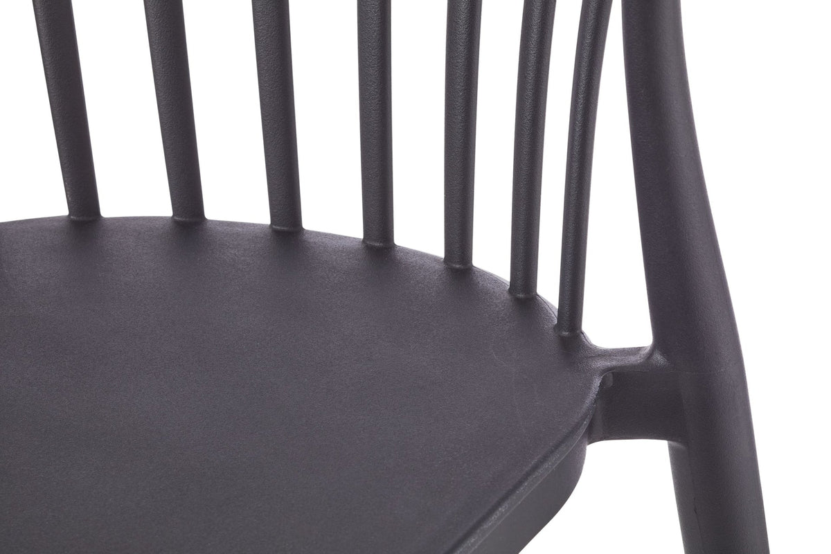 Elevated Plastic Bar Stool with Footrest, Black