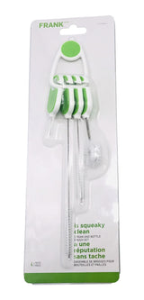 FRANK Straw & Bottle Brush Set with Comfortable Grip, 4-pk