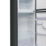 7.5 cu ft Black Retro Top Mount Refrigerator with Classic Chrome Handle