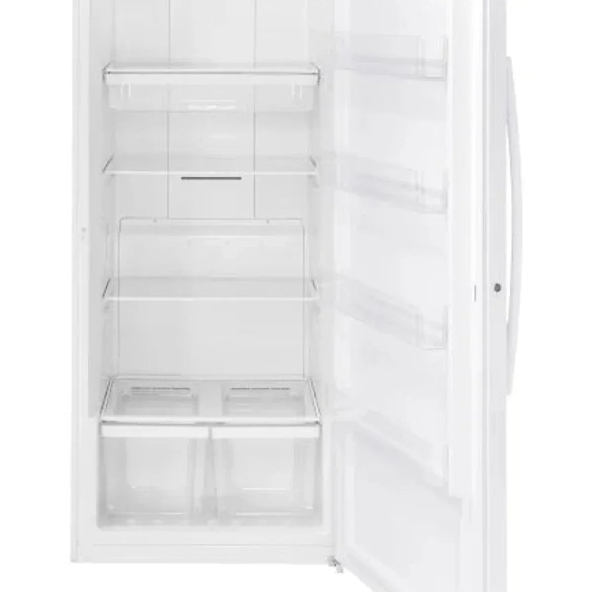 GE 21.3 cu. ft. White Upright Freezer with Exterior Adjustable Temperature Control