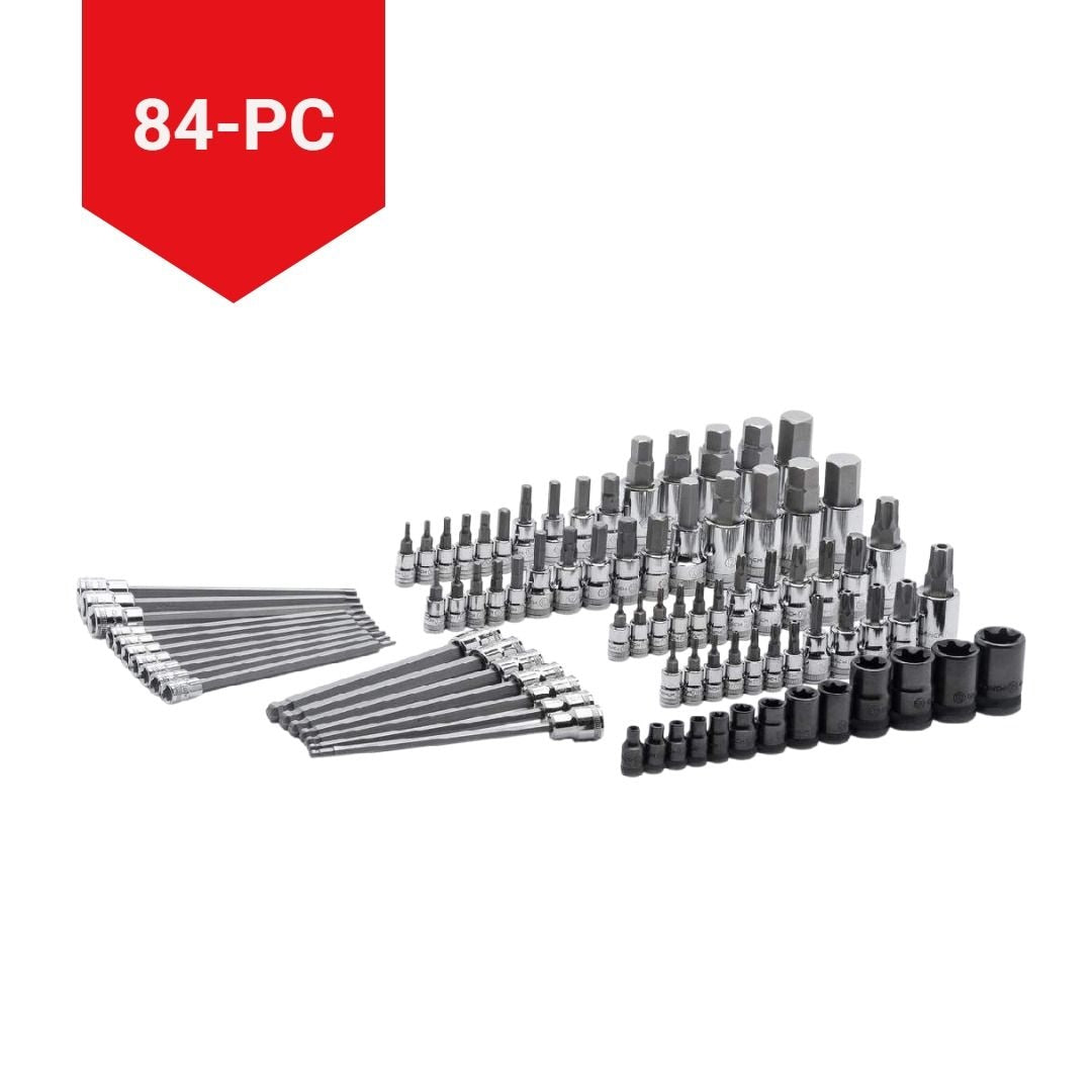 Bit Socket Set, 84-pc, SAE/Metric