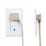 Globe 9-ft 16/2 Fabric Extension Cord, Right Angle Plug, 3 Outlets, Gold