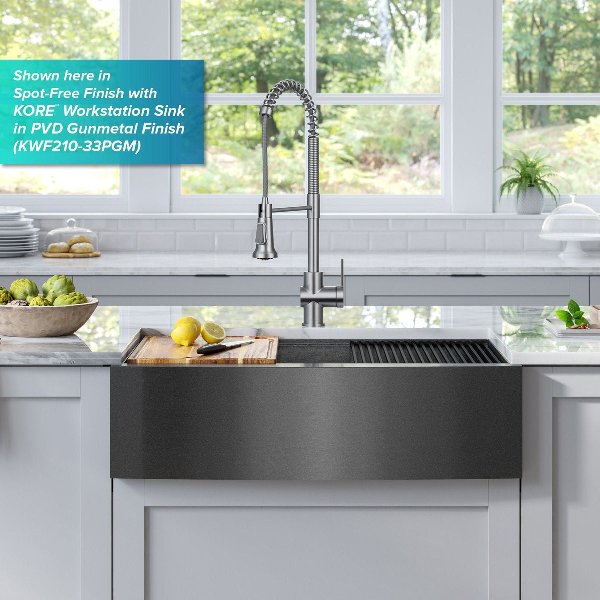 Britt Commercial Style Pull-Down Single Handle Kitchen Faucet, Matte Black