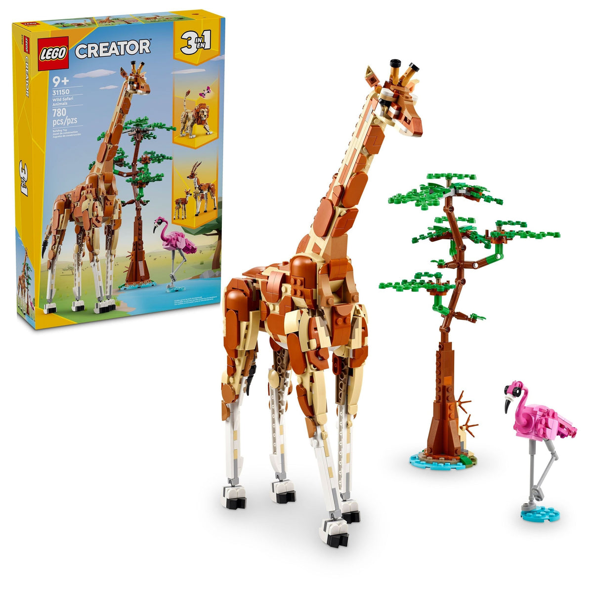 Creator 3-in-1 Wild Safari Animals - 31150, 780-pcs, Ages 9+