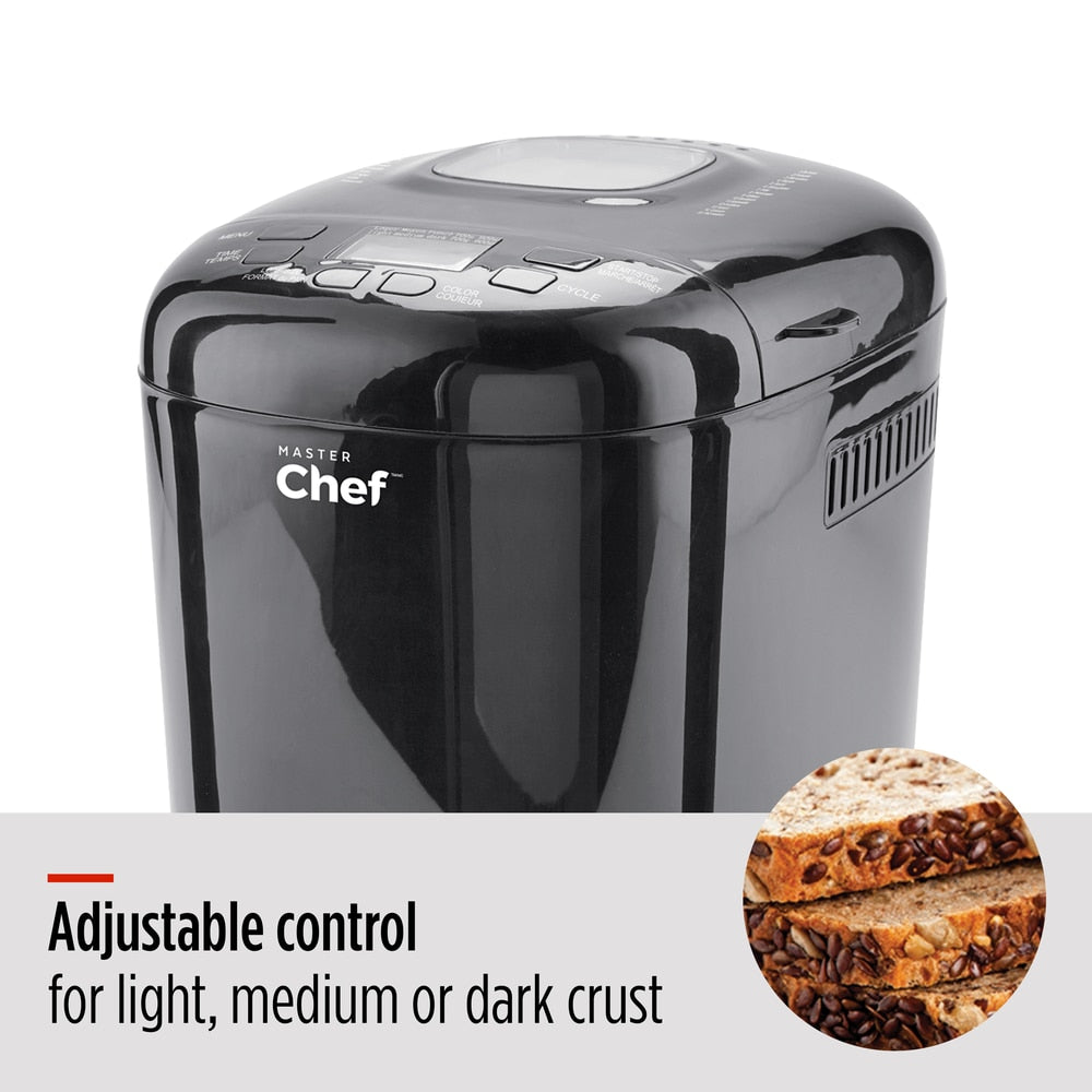 Bread Maker with 12 Digital Functions, Black, 2lb