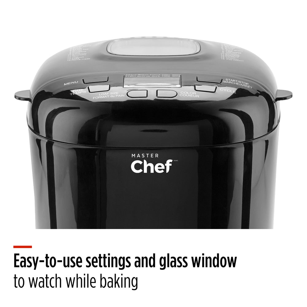 Bread Maker with 12 Digital Functions, Black, 2lb