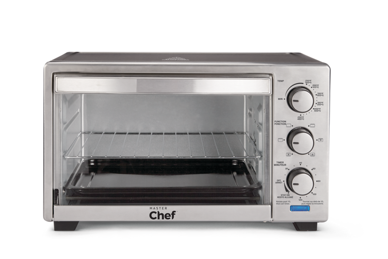 Convection Toaster Oven with 4 Functions, Stainless Steel, Black, 6-Slices F7123