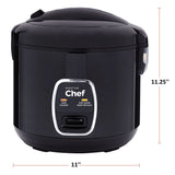 One-Touch Non-Stick Rice Cooker & Steamer, Black, 20 Cups