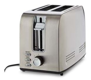 Stainless Steel Toaster with 3 Settings, 2-Slice
