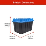 Heavy-Duty Polypropylene Tote with Domed Lid, 120-L