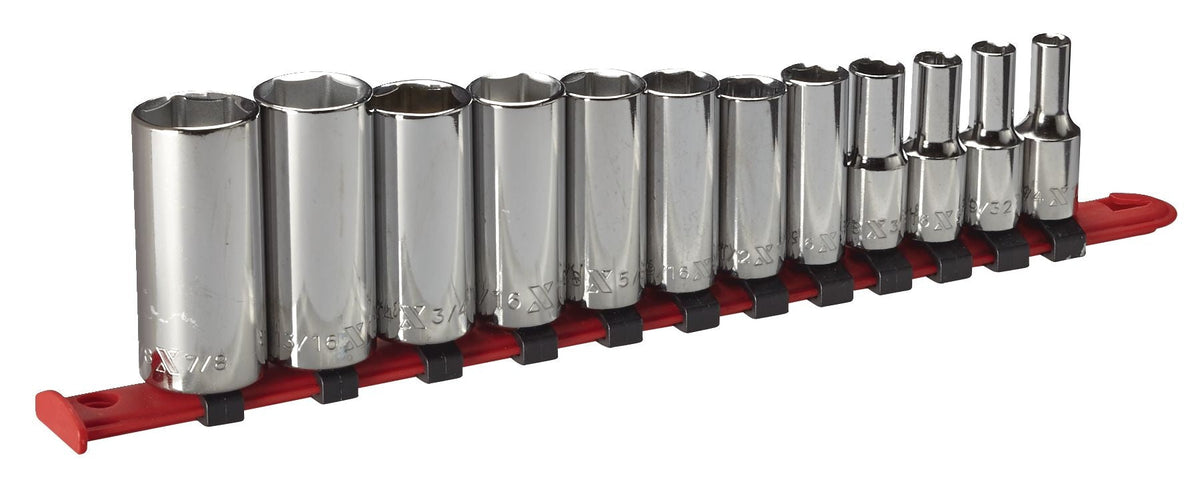 MAXIMUM 3/8-in Drive Deep Socket Set 12-pc, SAE, CRV, Nickel-Chrome Plating