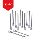 MAXIMUM Long-Arm Ball End Bit Socket Set, 3/8-in, 12-pc