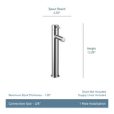 Align Single Handle High Arc Single Hole Bathroom Sink Faucet, WaterSense Certified, Brushed Nickel