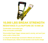10,000-lb Commercial Ratchet Tie Down Strap, with Flat Hook, 2-in x 27-ft