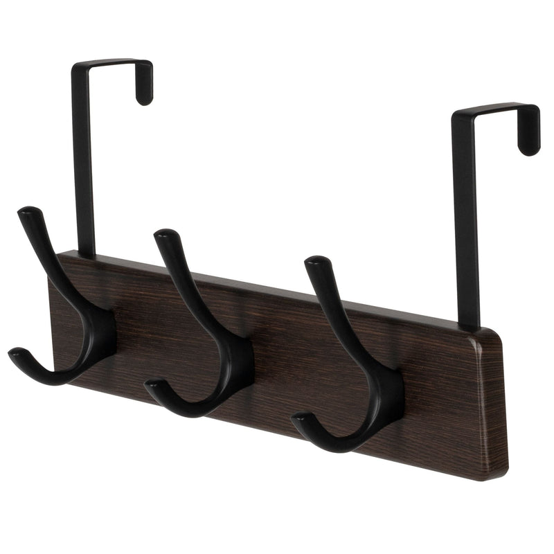 13.3" Traditional Wall 3 Hook Rack, Brown E5191