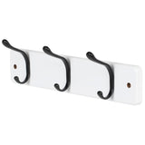 13.6" Modern Wall 3 Hook Rack, White