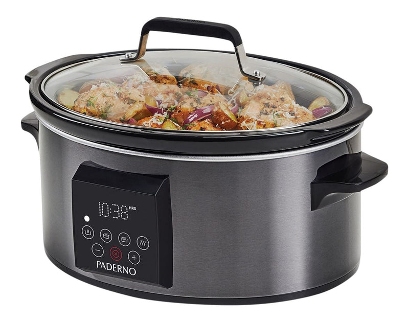 Digital Programmable Slow Cooker, Black Stainless Steel, 6qt N9011