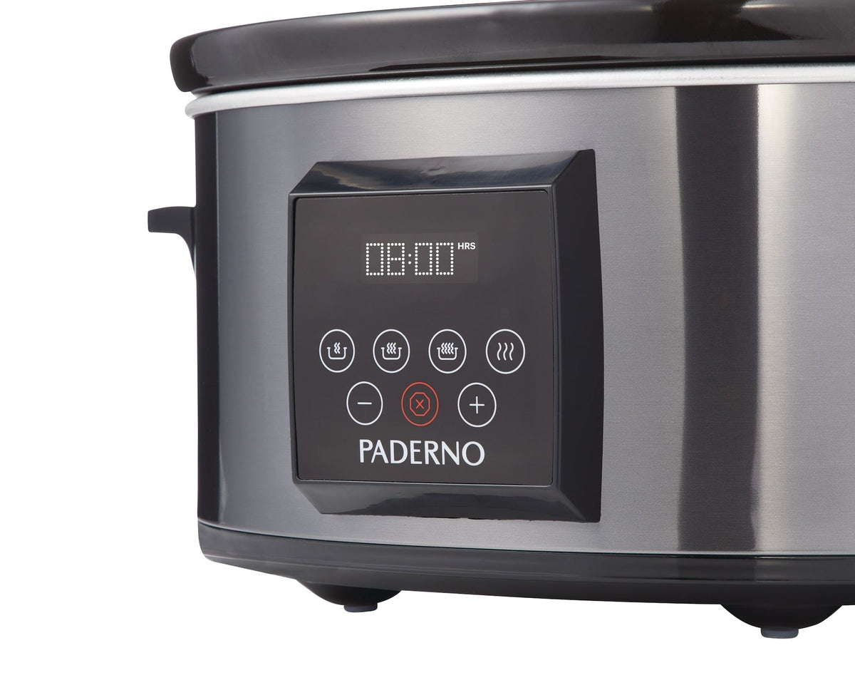 Digital Programmable Slow Cooker, Black Stainless Steel, 6qt