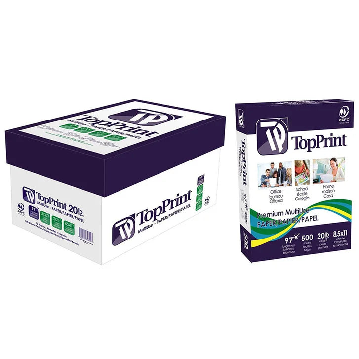 Premium Multi-use Top Print Paper, Letter, 8.5 in. x 11 in., 97 Bright, 20 lb. L5696