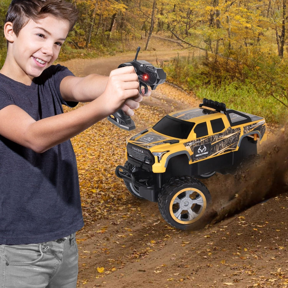 Yellow Tundra RC Car, 100-ft Range