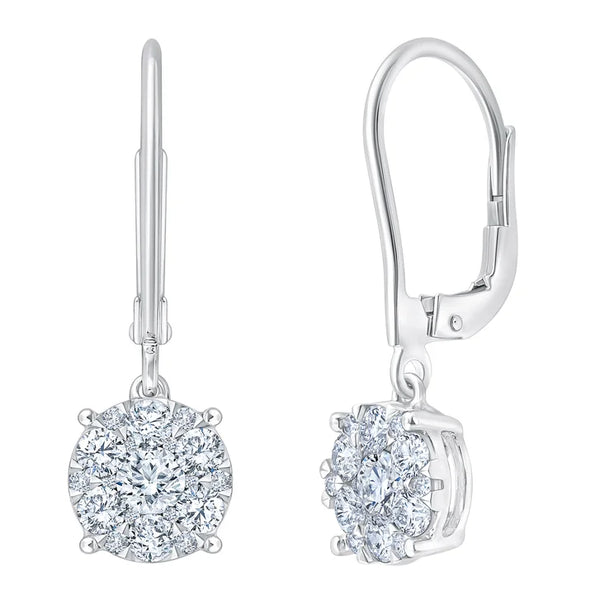 Round Brilliant Diamond Drop Earrings (1.00 ctw) D3019