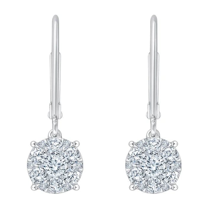 Round Brilliant Diamond Drop Earrings (1.00 ctw)