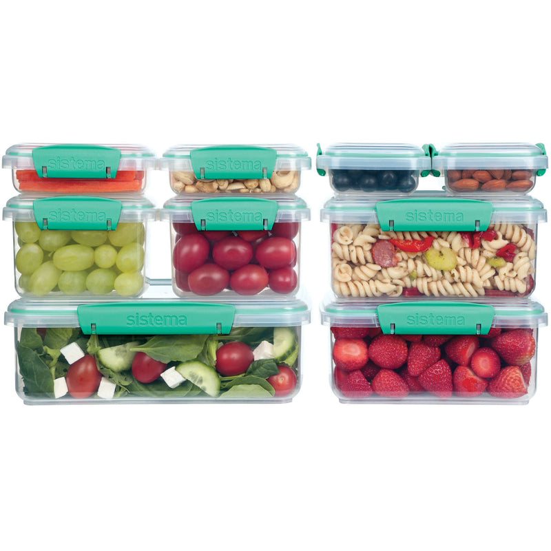 To Go Rectangular Food Storage Container Set with Removable Dividers, 18-pc P9689