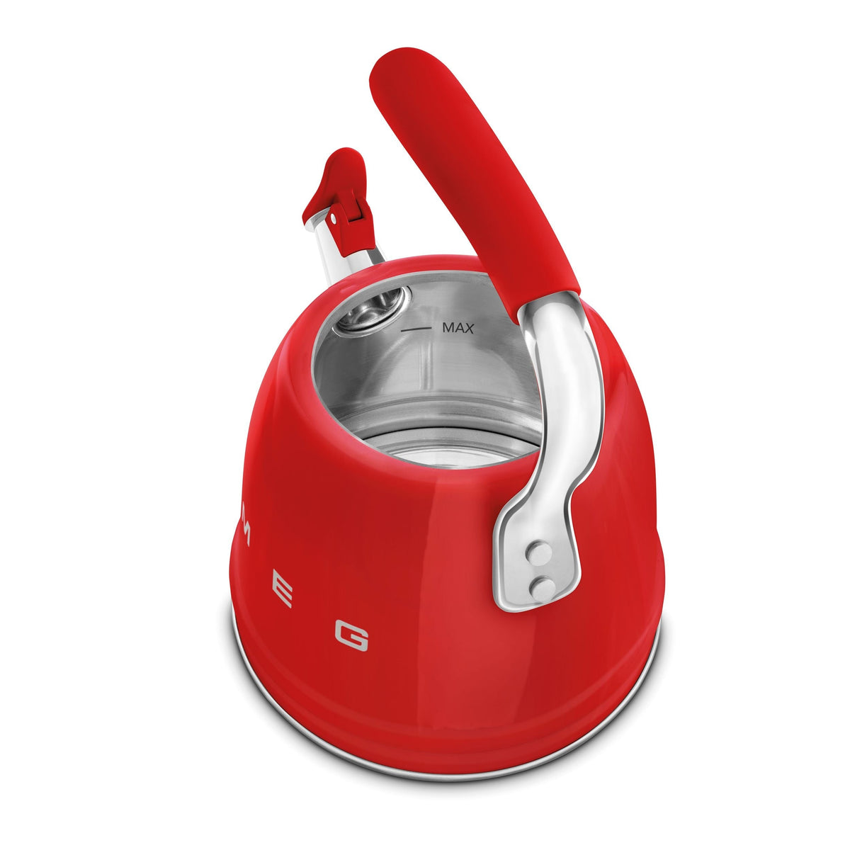 Traditional Stove Top Whistling Kettle, Red, 2.3-L