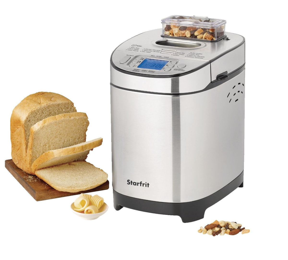 Digital Display Breadmaker, Stainless Steel, 2-lb