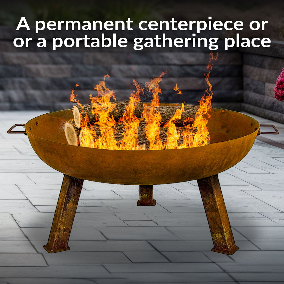 Decor Rustic Cast Iron Fire Bowl, 30-in